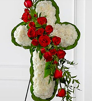 Floral Cross Easel
